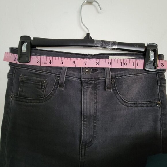 Rag & Bone Black Ash Washed Out High Rise Ankle Skinny Denim Jeans Slit Hem 26 - Picture 11 of 17